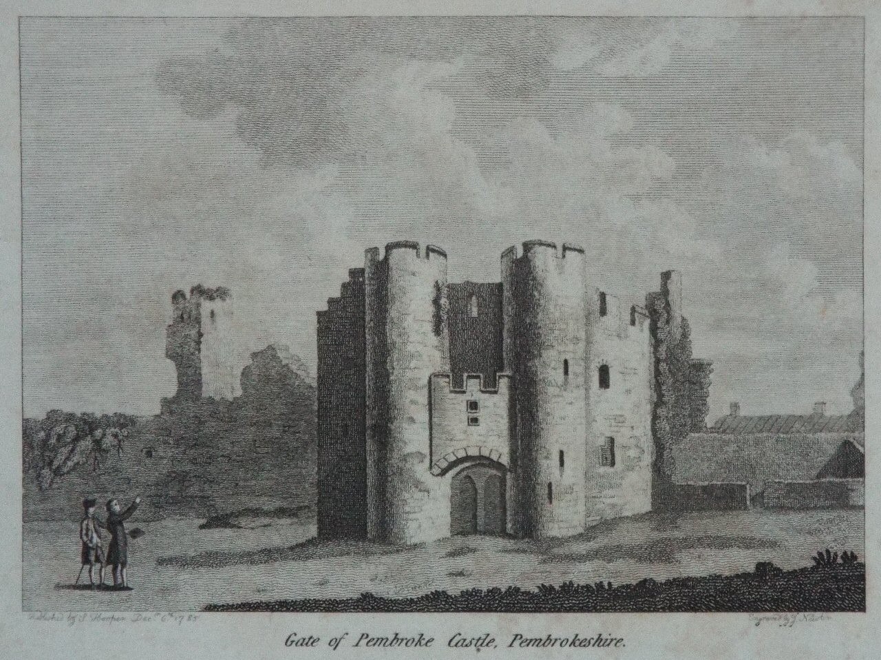 Print - Gate of Pembroke Castle, Pembrokeshire. - 